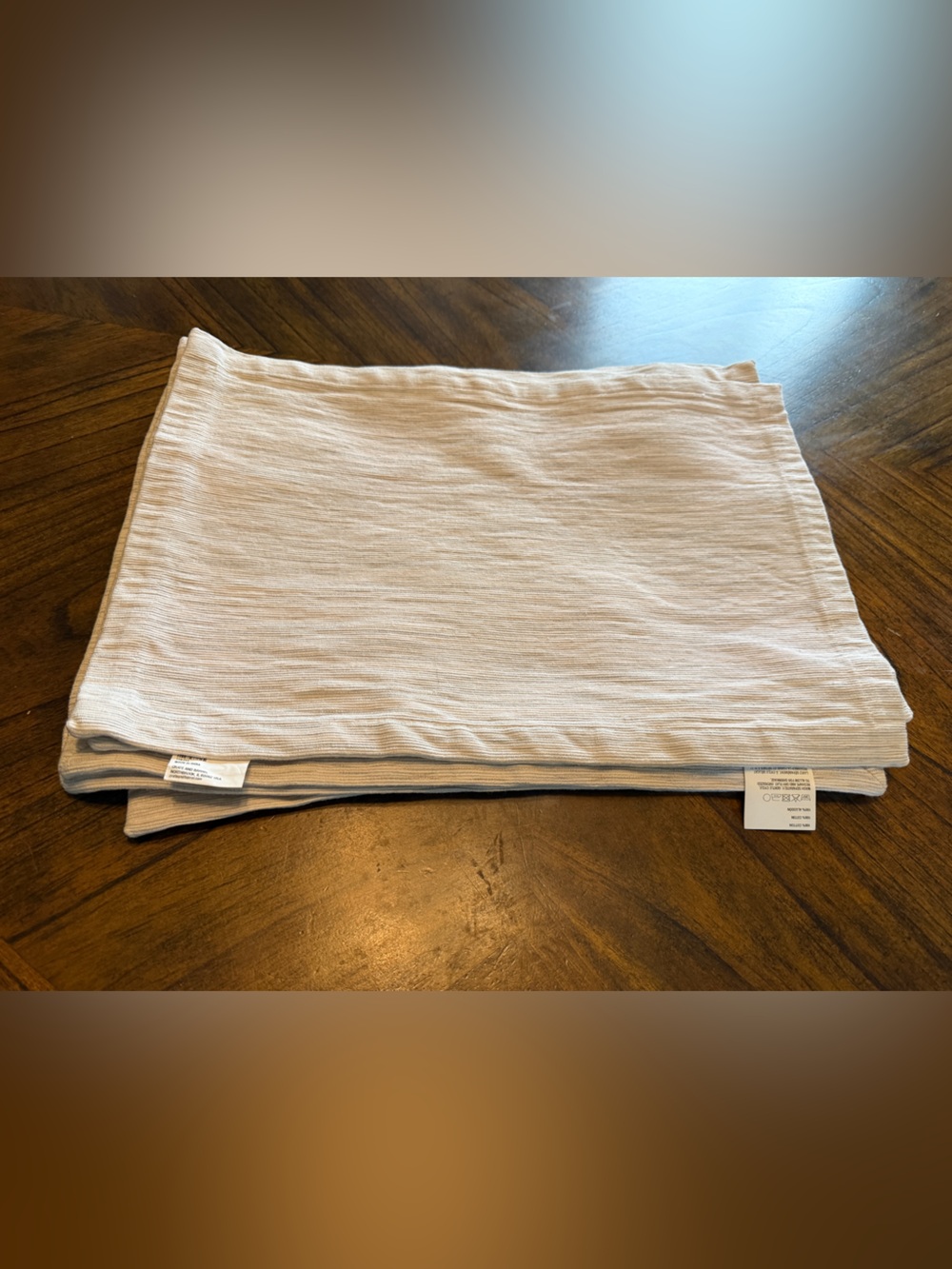 Crate & Barrel Set of 6 Grasscloth Light Beige Placemats